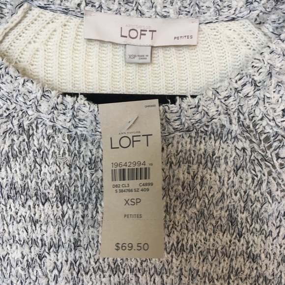Gray/white LOFT sweater - Picture 3 of 4